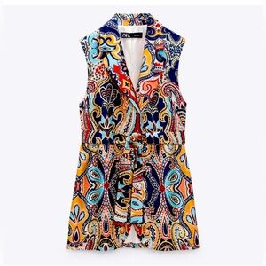NWT long, Zara vest with belt